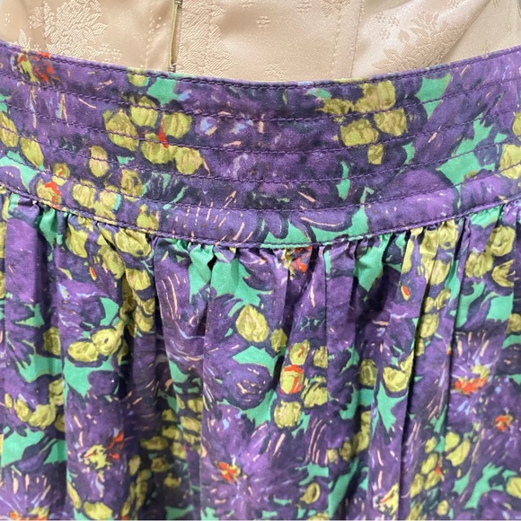 J. Crew Elsie Full Skirt in Purple Multi-Color Nightfall Floral Pattern Size 6 - Picture 5 of 13